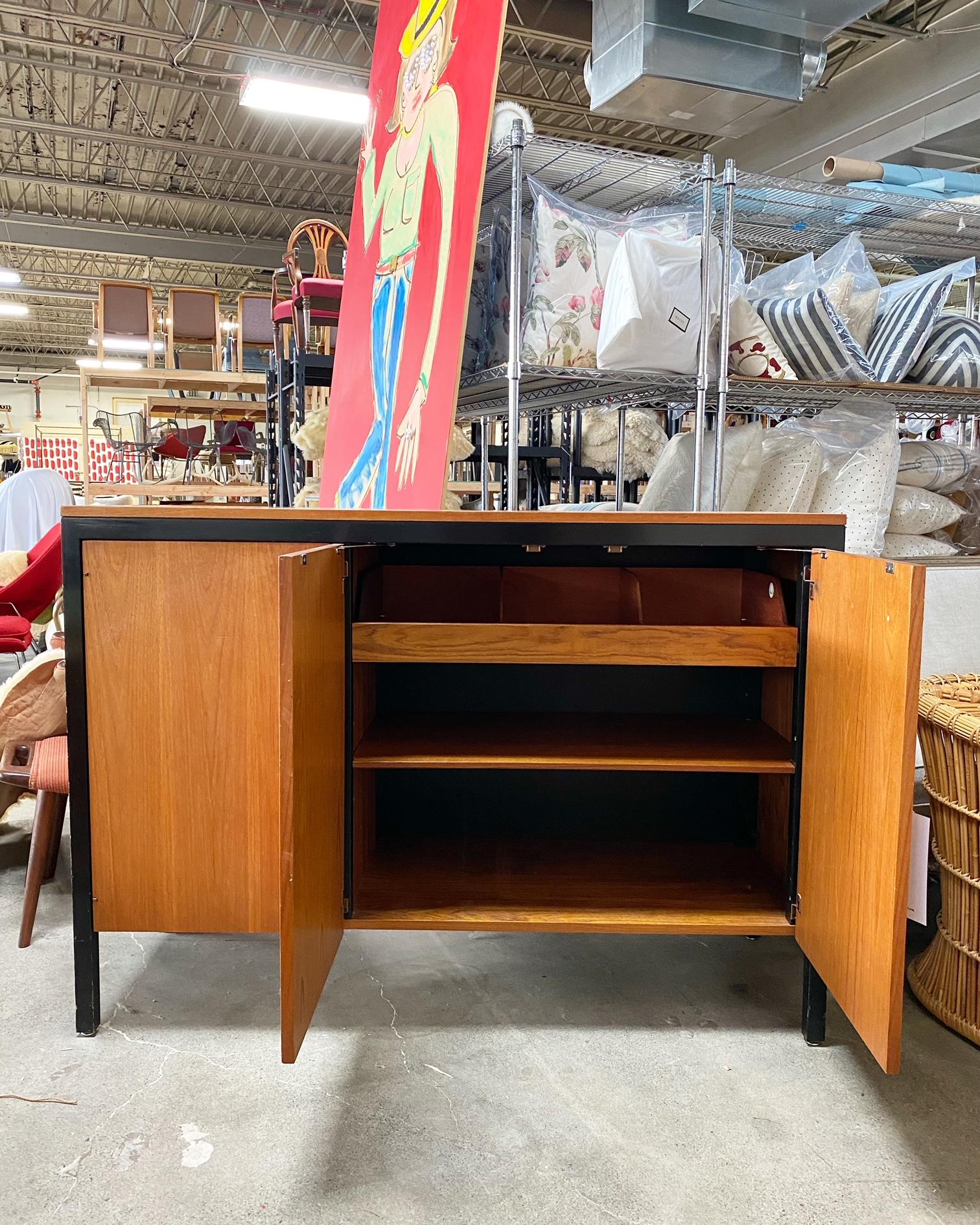 1956 George Nelson for Herman Miller Rare Black Frame Cabinet In Good Condition In SAINT LOUIS, MO