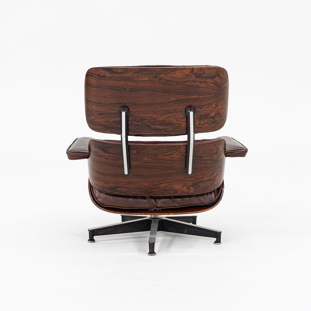 1956 Herman Miller Eames Lounge Chair & Ottoman in Leather & Brazilian Rosewood For Sale 4