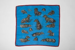 Hermes Bassets Allemands Silk Twill Carre Scarf, 1956