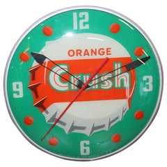 1956 Orange Crush Soda Advertising Glass PAM Clock