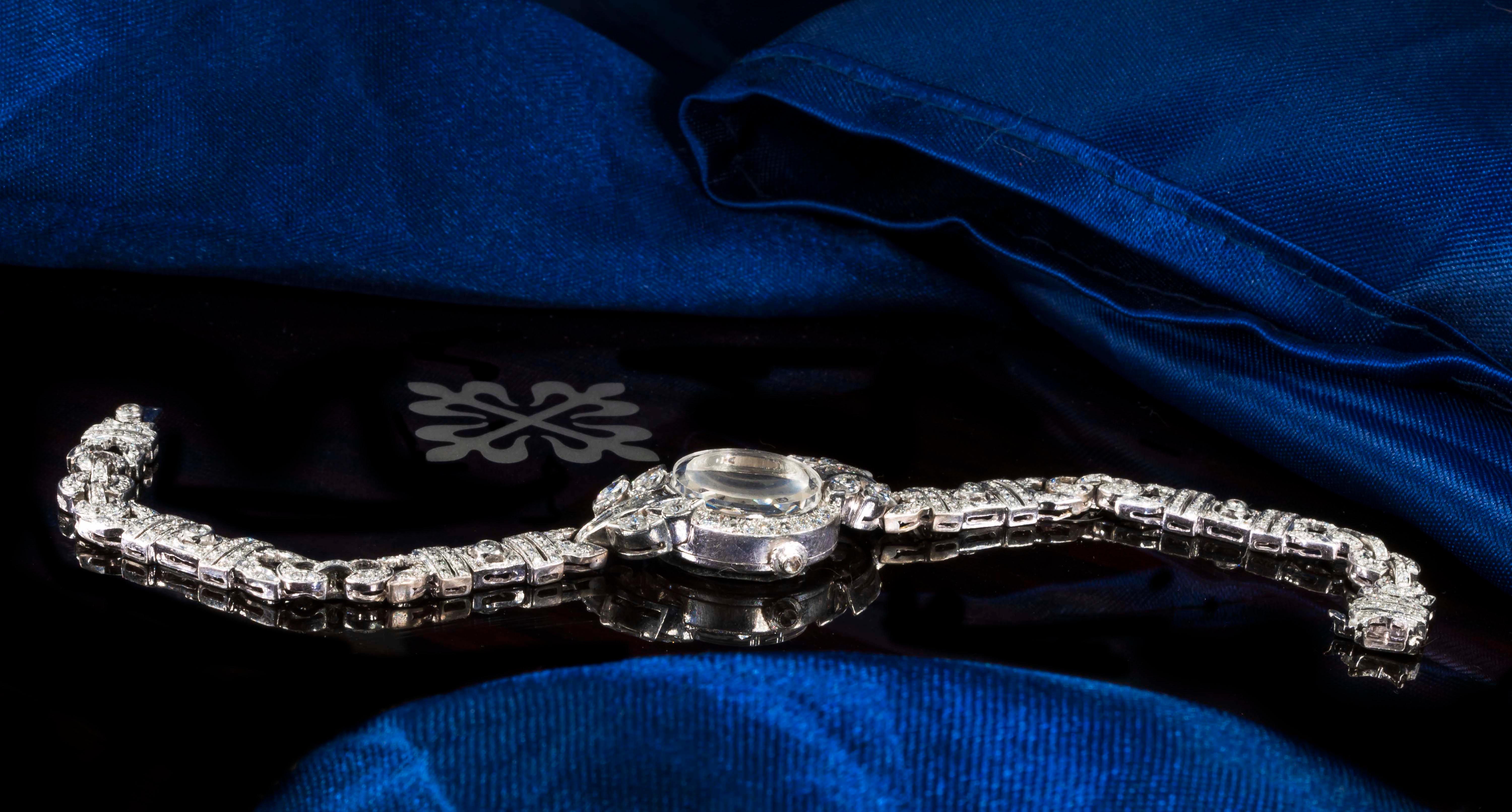 1956 Patek Philippe Platin-Diamant-Armband im ägyptischen Revival-Stil 3