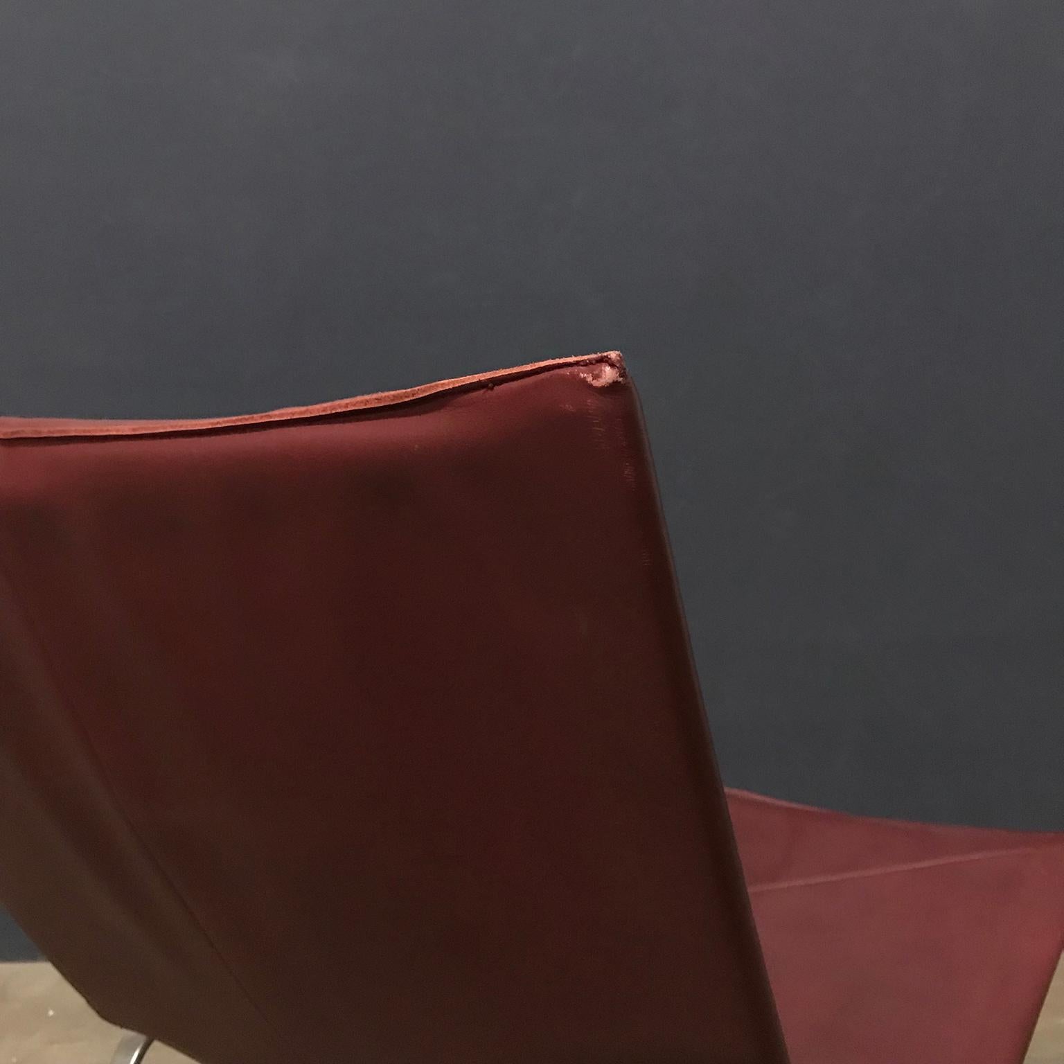 1956, Poul Kjaerholm per E. Kold Christensen, Sedia da salotto PK22 in pelle rossa in vendita 10