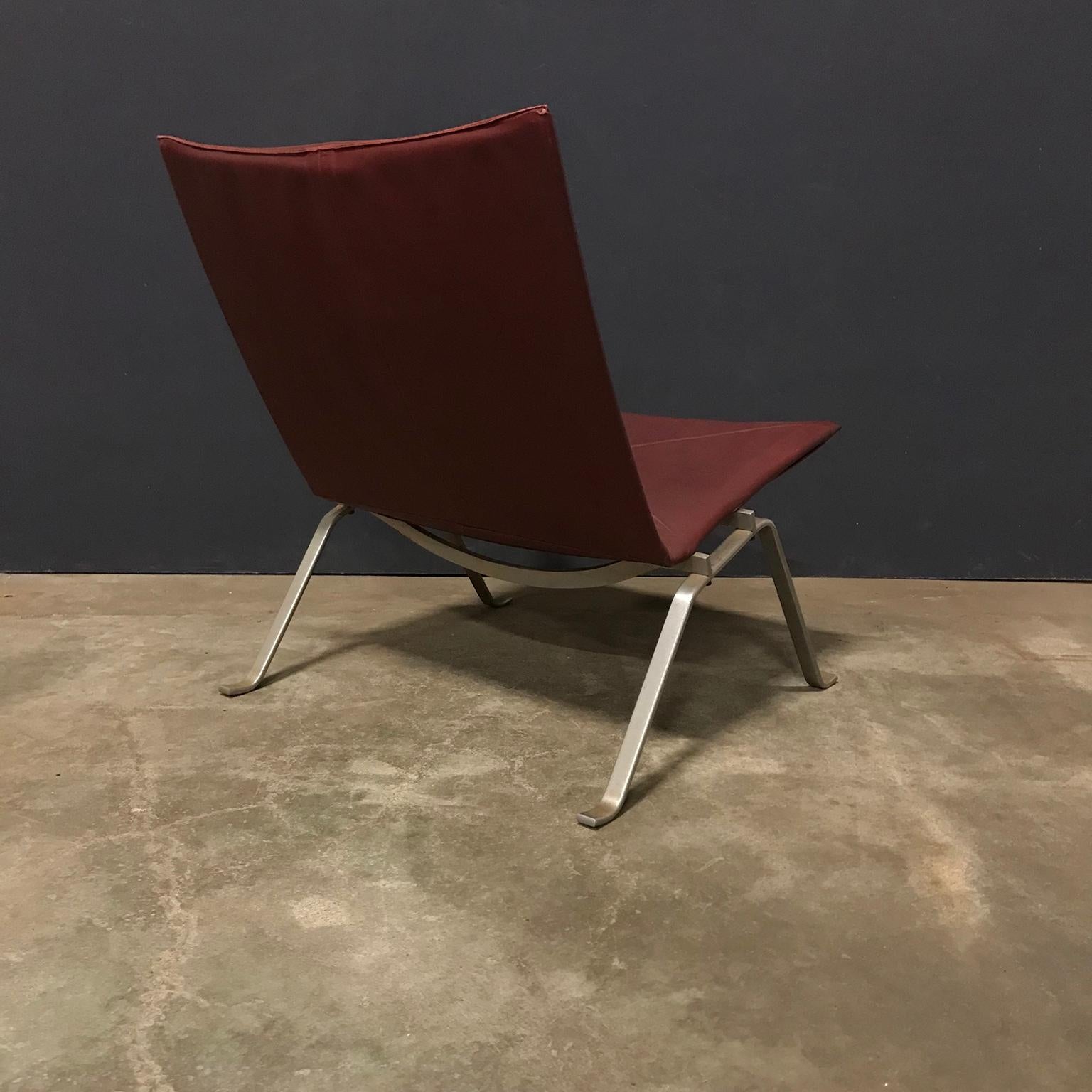 Danish 1956, Poul Kjaerholm for E. Kold Christensen, PK22 Lounge Chair in Red Leather For Sale