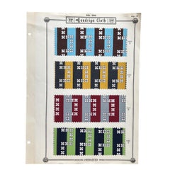 1956 Quadriga Cloth E&W Brands Textile Sample Sheet, Mid-Century Archive