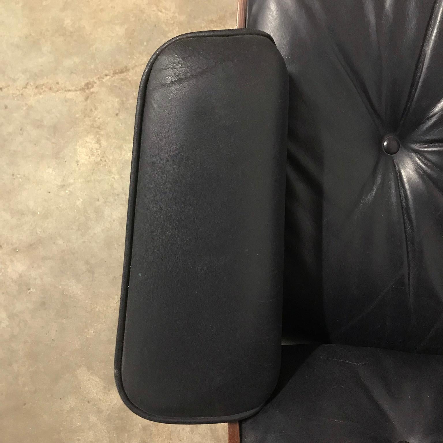 Mid-20th Century 1956, Ray & Charles Eames Lounge Chair, Rare First Edition 1956 in Black Leather For Sale