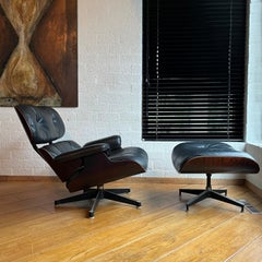 1956, Ray & Charles Eames, Miller, 1st Version Lounge Chair 1956, Ottoman 1966
