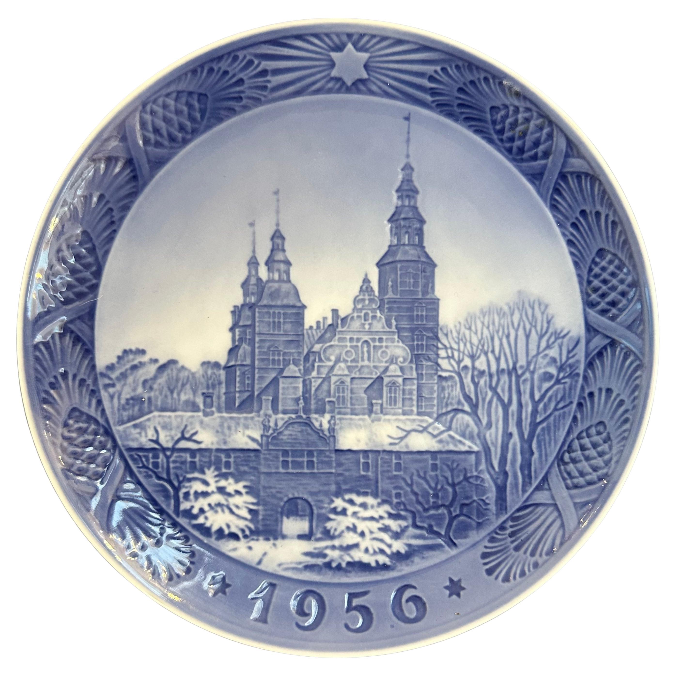 1956 Royal Copenhagen Christmas Plate - Rosenborg Castle Designed by Kai Lange. For Sale