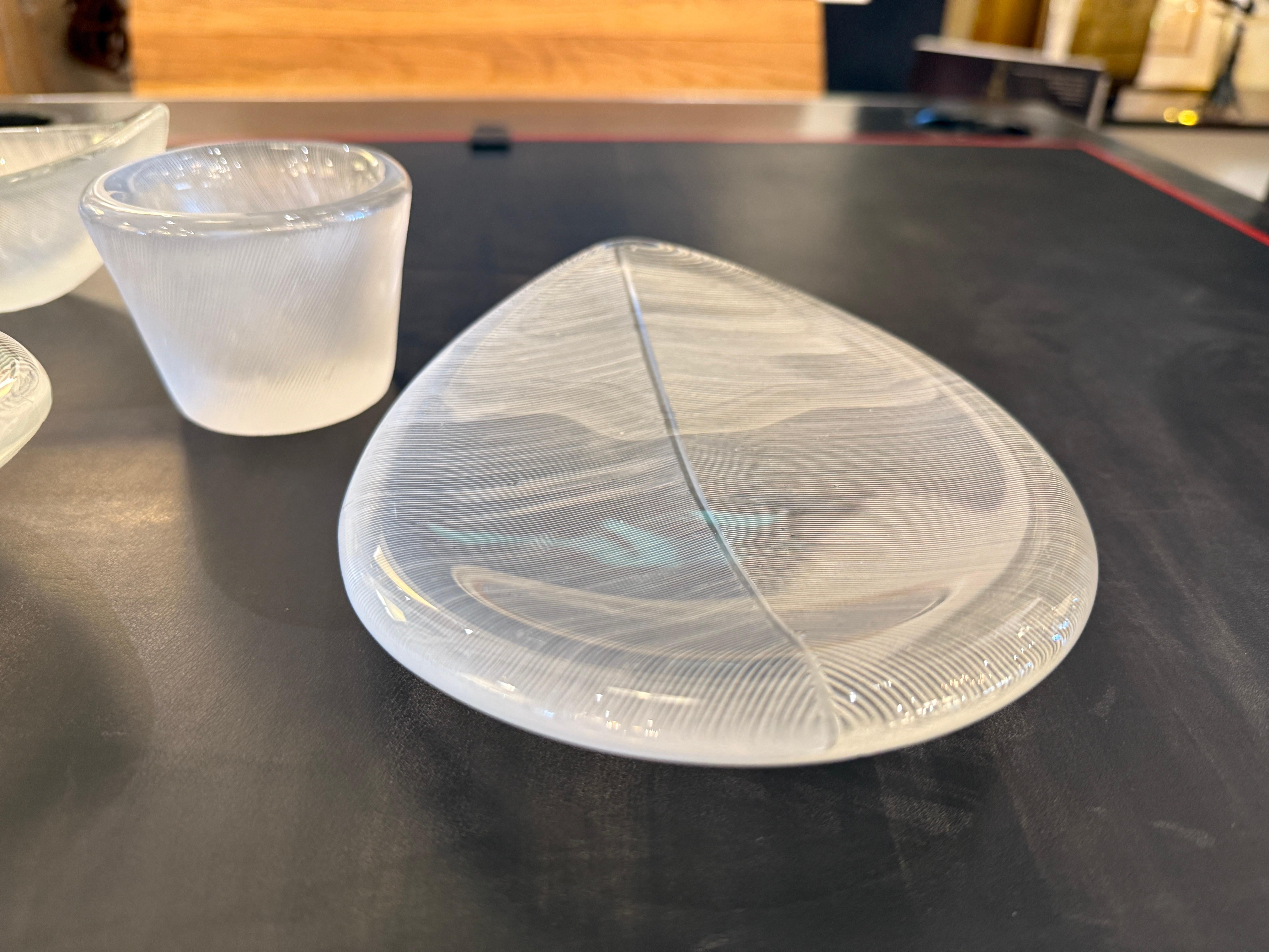 1956 SIGNED Tapio Wirkkala Combed Crystal Art Objects by Littala (4 Pieces) For Sale 8