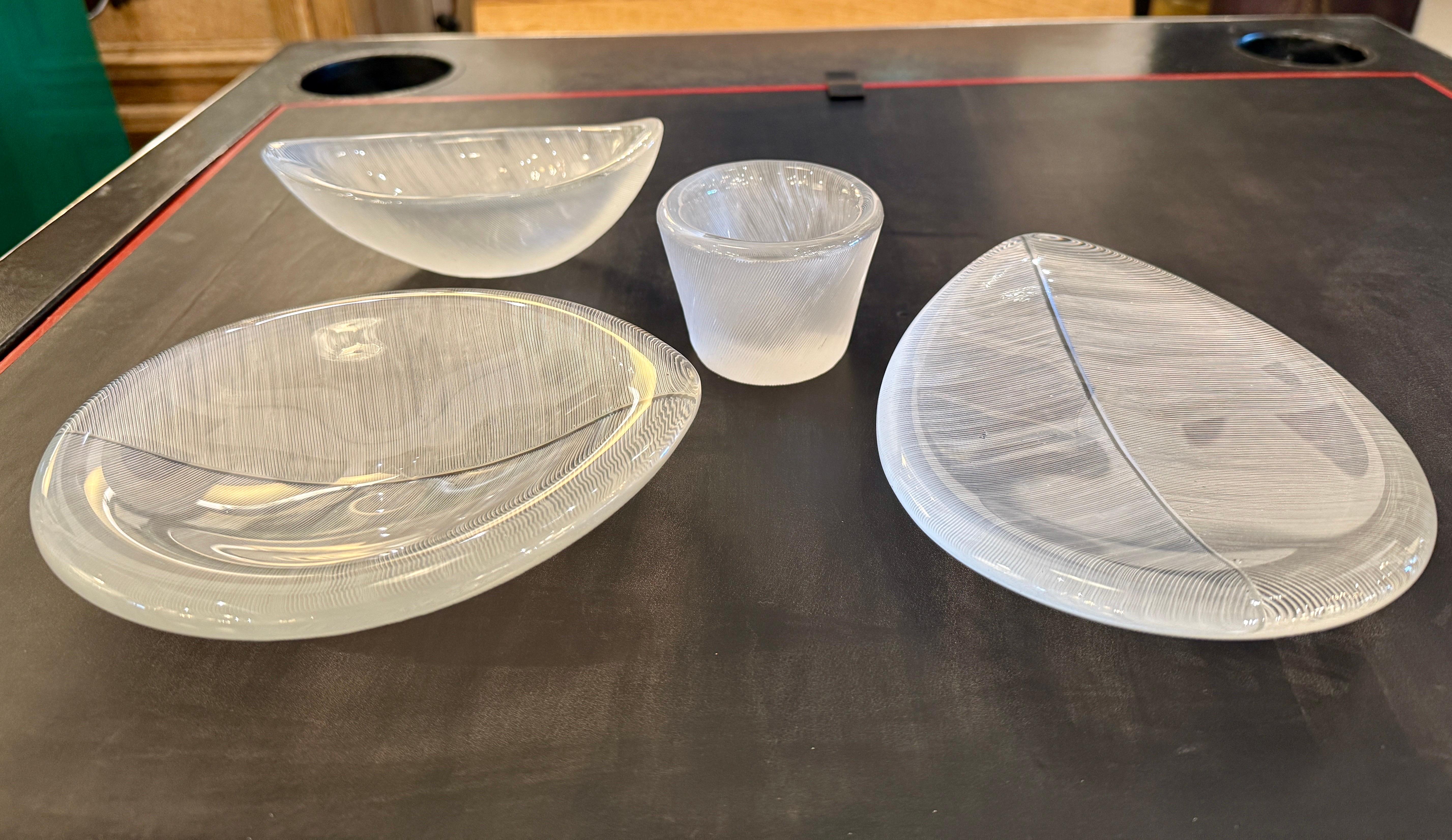 1956 SIGNED Tapio Wirkkala Combed Crystal Art Objects by Littala (4 Pieces) For Sale 9