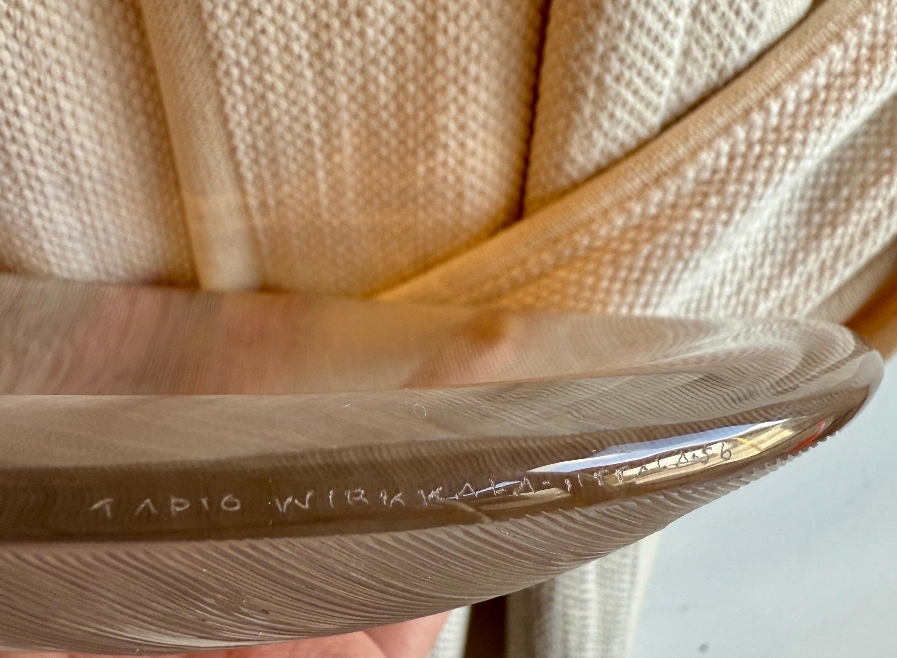 Scandinavian Modern 1956 SIGNED Tapio Wirkkala Combed Crystal Art Objects by Littala (4 Pieces) For Sale