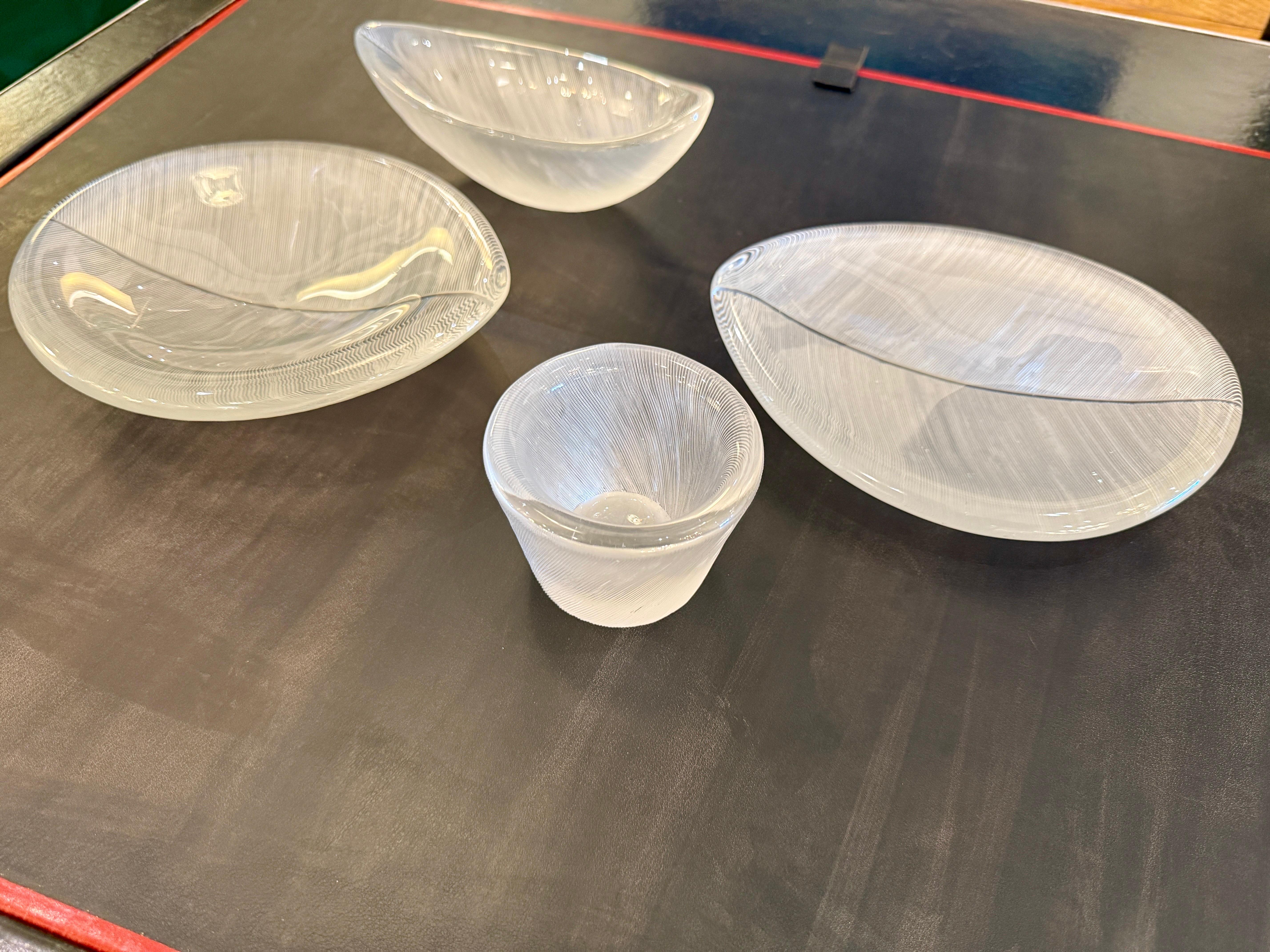 1956 SIGNED Tapio Wirkkala Combed Crystal Art Objects by Littala (4 Pieces) For Sale 2