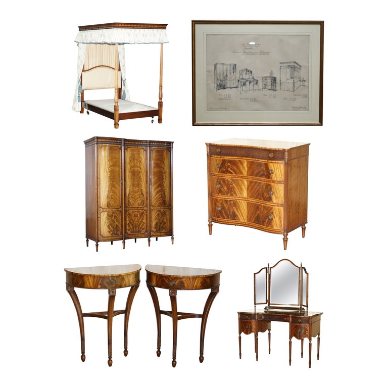 1956 SIR WILLIAM COCKER WARING and GILLOW BEDROOM SUITE ART WORK