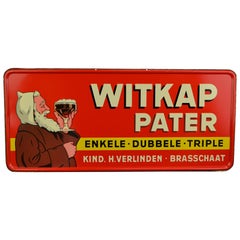 1956 Tin Advertising Sign for Belgian Beer Witkap Pater