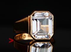 1956 Unisex Ring 7ct White Spinel solid 18K Gold Ø6.75 US/ 6gr
