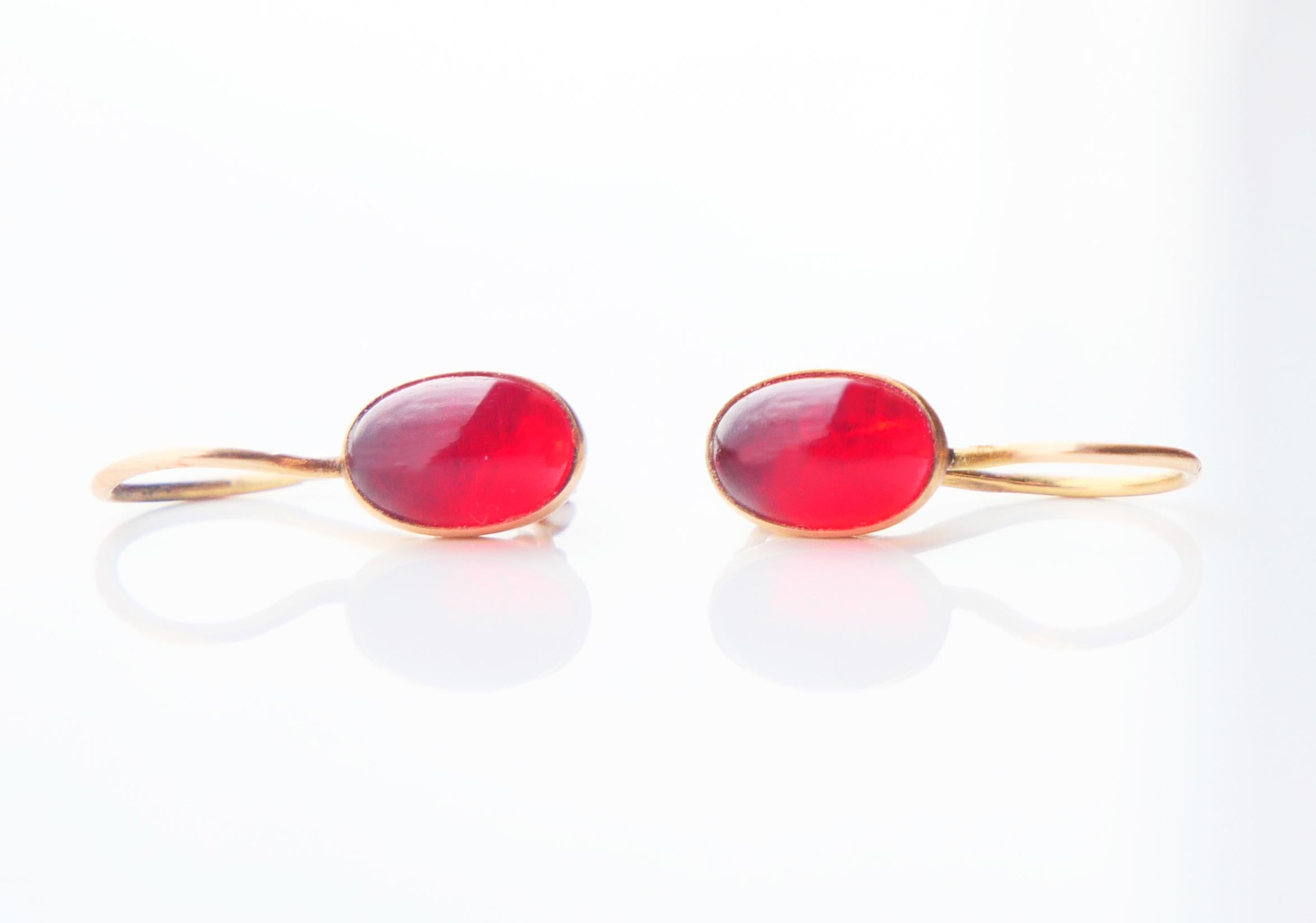 1956 USSR Soviet Baku Earrings solid 14K 583 Yellow Gold / 1.35 gr For Sale 7