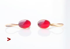 1956 USSR Soviet Baku Earrings solid 14K 583 Yellow Gold / 1.35 gr