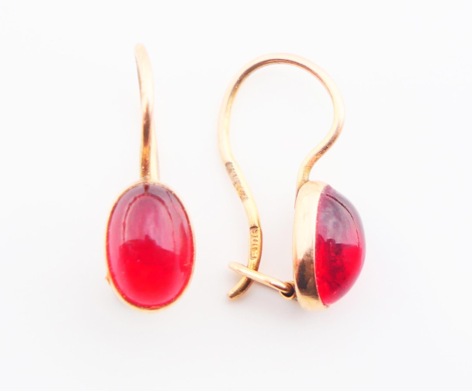 Retro 1956 USSR Soviet Baku Earrings solid 14K 583 Yellow Gold / 1.35 gr For Sale
