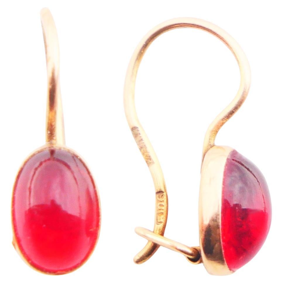 1956 USSR Soviet Baku Earrings solid 14K 583 Yellow Gold / 1.35 gr