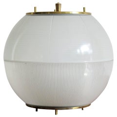 19560s Italian Glass and Brass Table or Floor Lamp