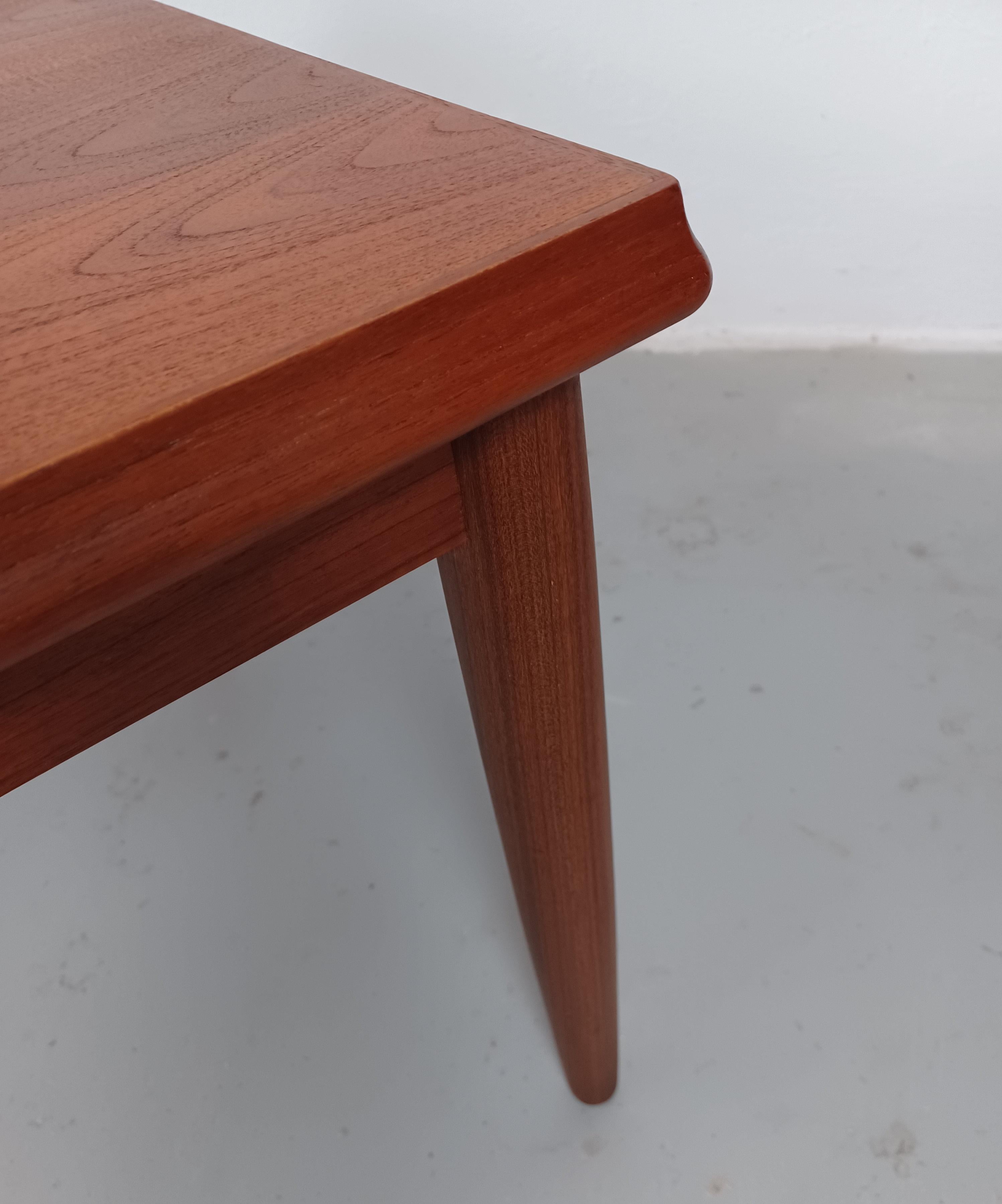 1950s Fully Restored Danish Coffee Table in Teak For Sale 2