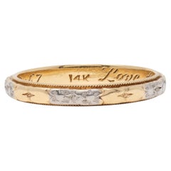 1957 14 Karat Two-Tone Gold Vintage Orange Blossom Band Ring