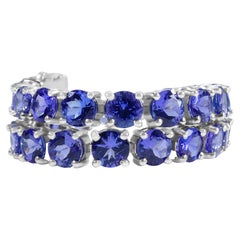 19.57 Karat natürlicher Tansanit Tennis Riviera - 14 kt. Weißgold-Armband
