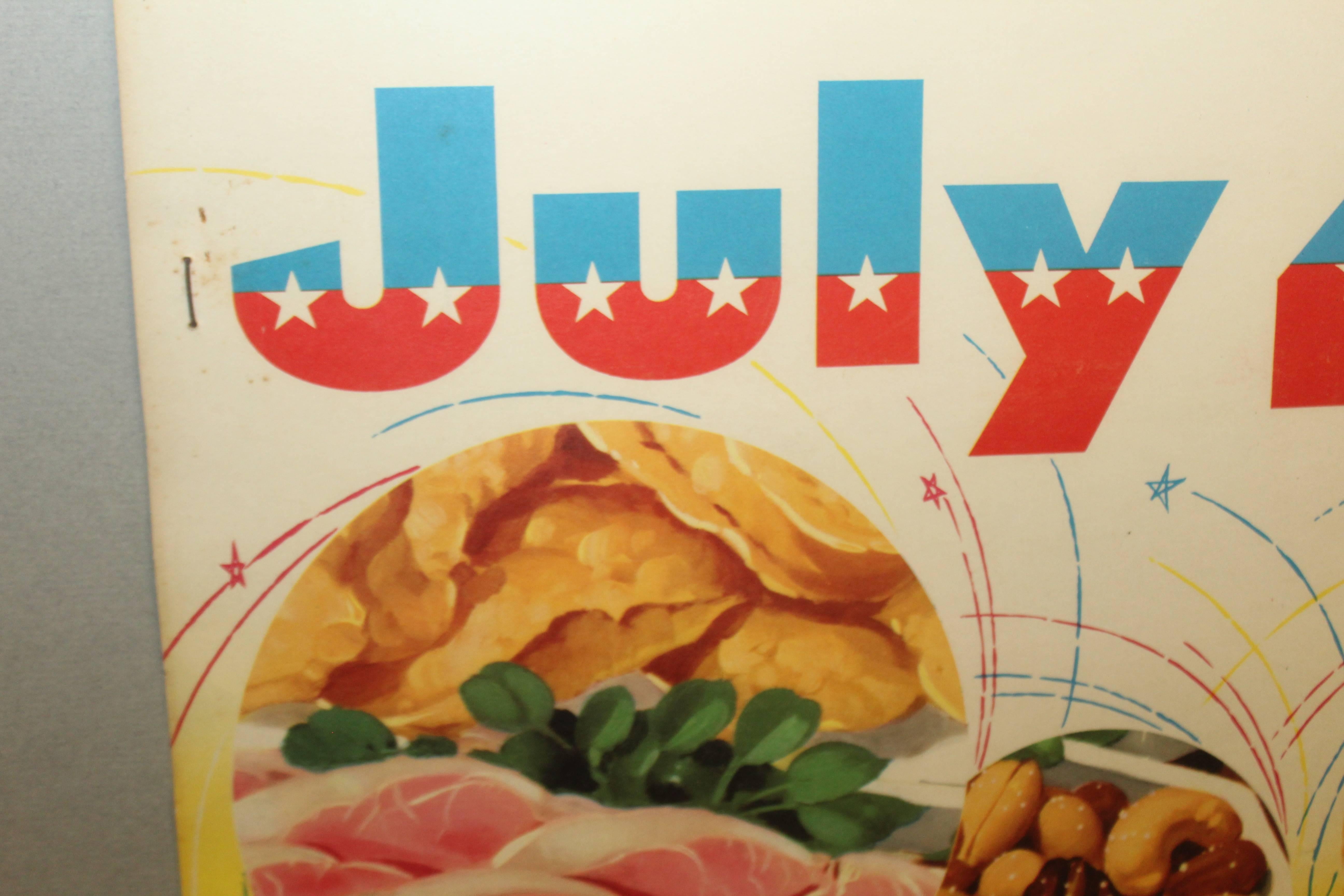 1957 Coca Cola Sun-Brella Days 4th of July Cardboard Advertising Framed For Sale 1