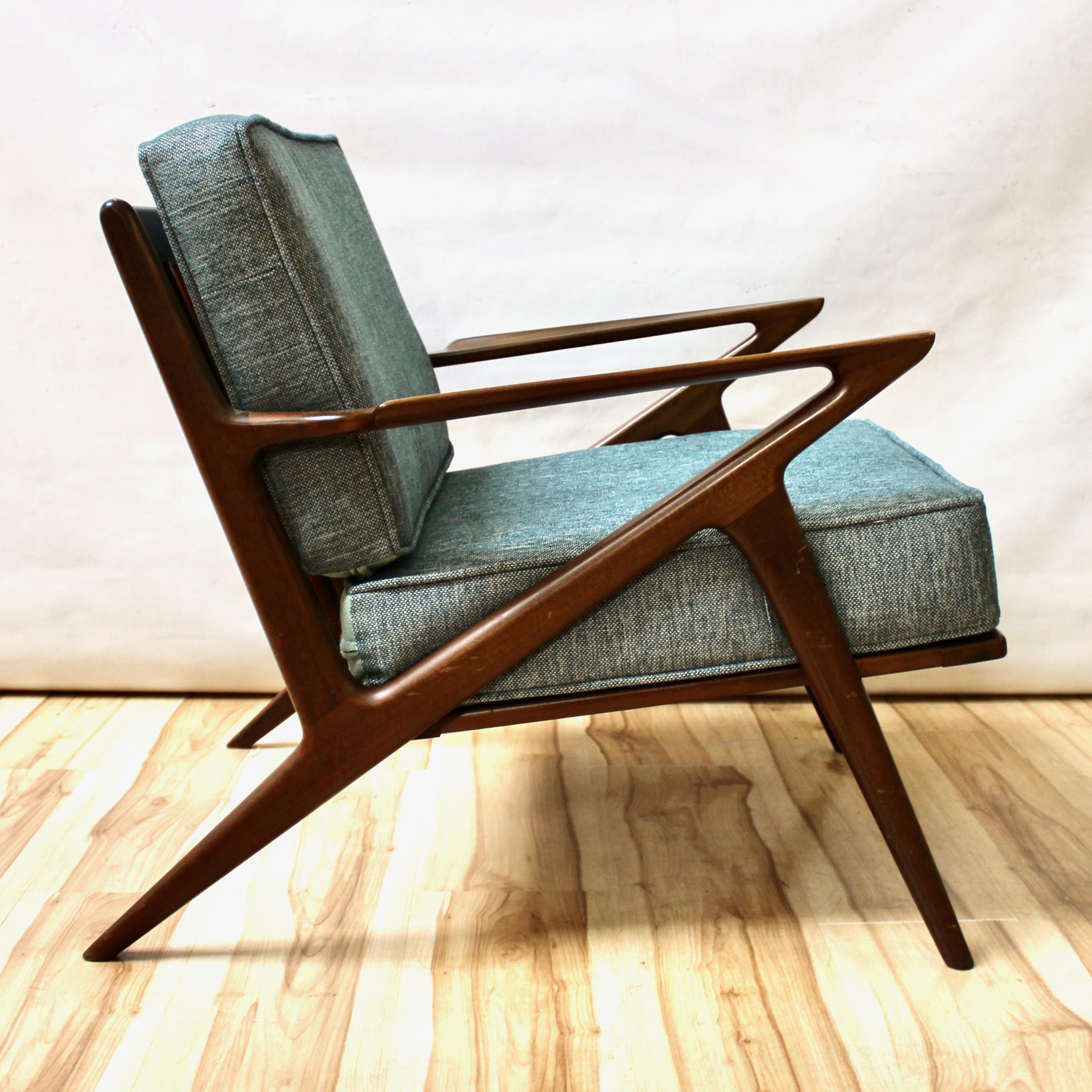 Fabric 1957 Danish Modern Z Lounge Chair by Poul Jensen for Selig