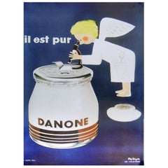 Affiche vintage originale Danone - Il Est Pur, 1957