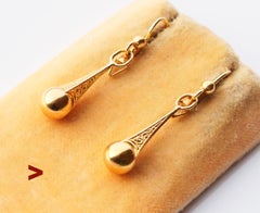 1957 Pendientes Gota Oro Amarillo 18K macizo / 2,6 gr