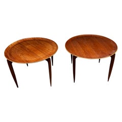 Paire de tables d'appoint pliantes en teck Engholm & Willumsen pour Fritz Hansen, 1957