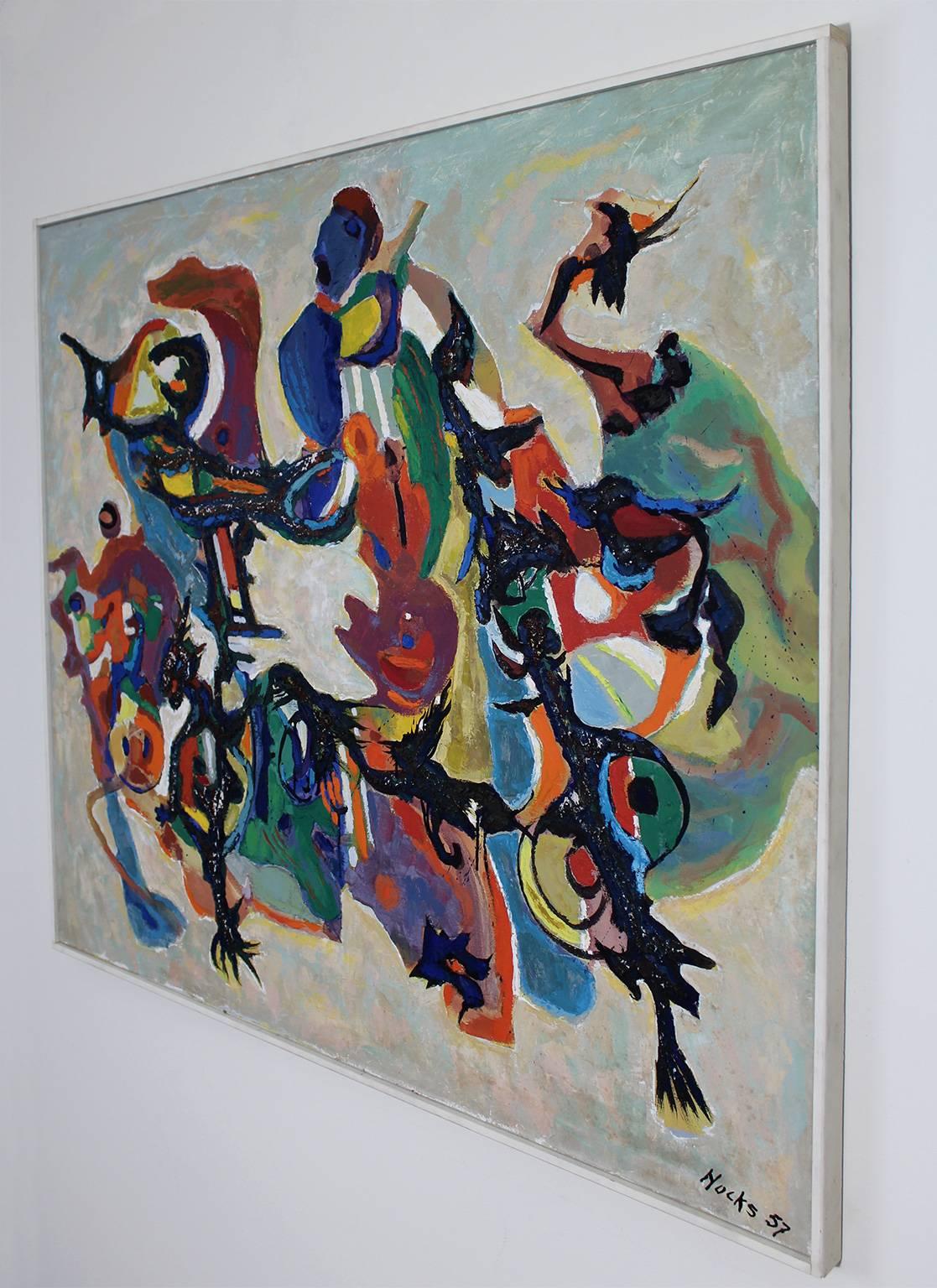 Américain 1957 Fred Hocks Huile sur toile Peinture abstraite en vente
