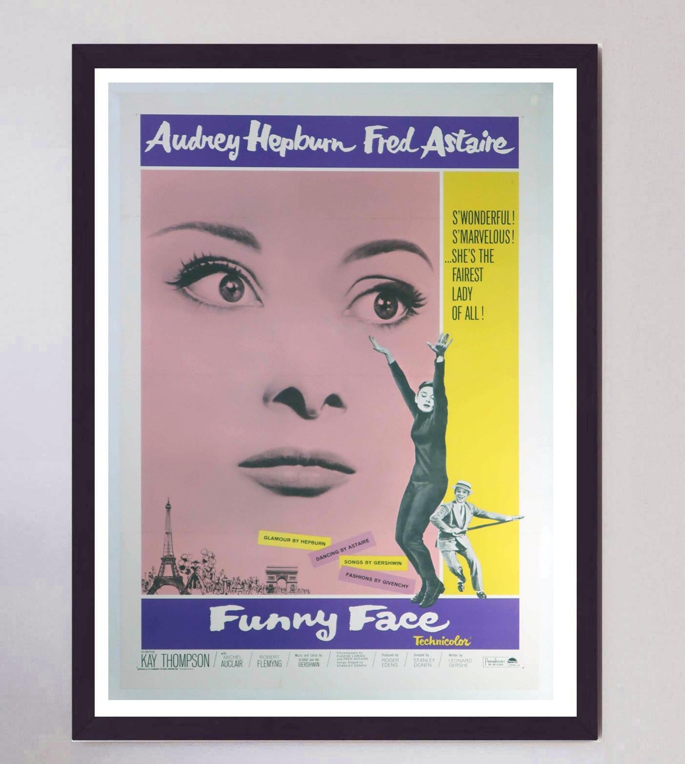 Mid-20th Century 1957 Funny Face Original Vintage Poster For Sale