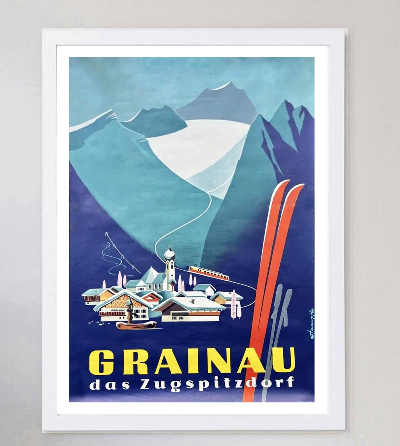 Grainau Original-Vintage-Poster, 1957 im Zustand „Gut“ im Angebot in Winchester, GB