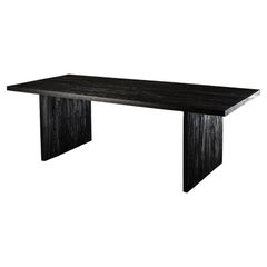 1957 Handcrafted Black Oak Rectangular Dining Table
