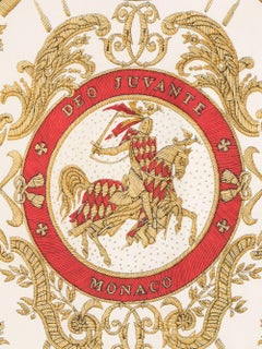 1957 Hermes Deo Juvante Monaco by Hugo Grygkar Silk Scarf