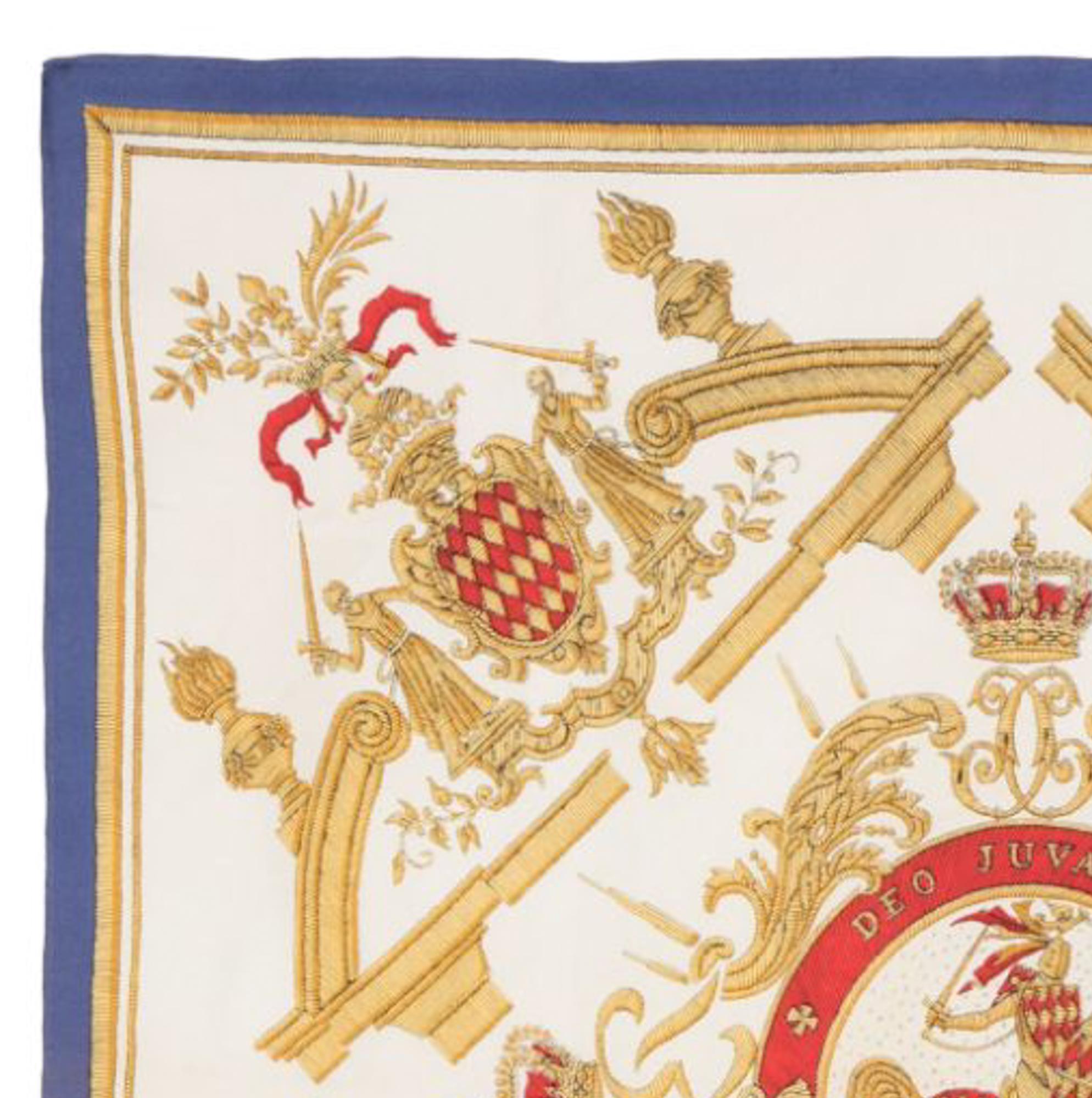 1957 Hermes Deo Juvante Monaco by Hugo Grygkar Foulard en soie Bon état à Paris, FR