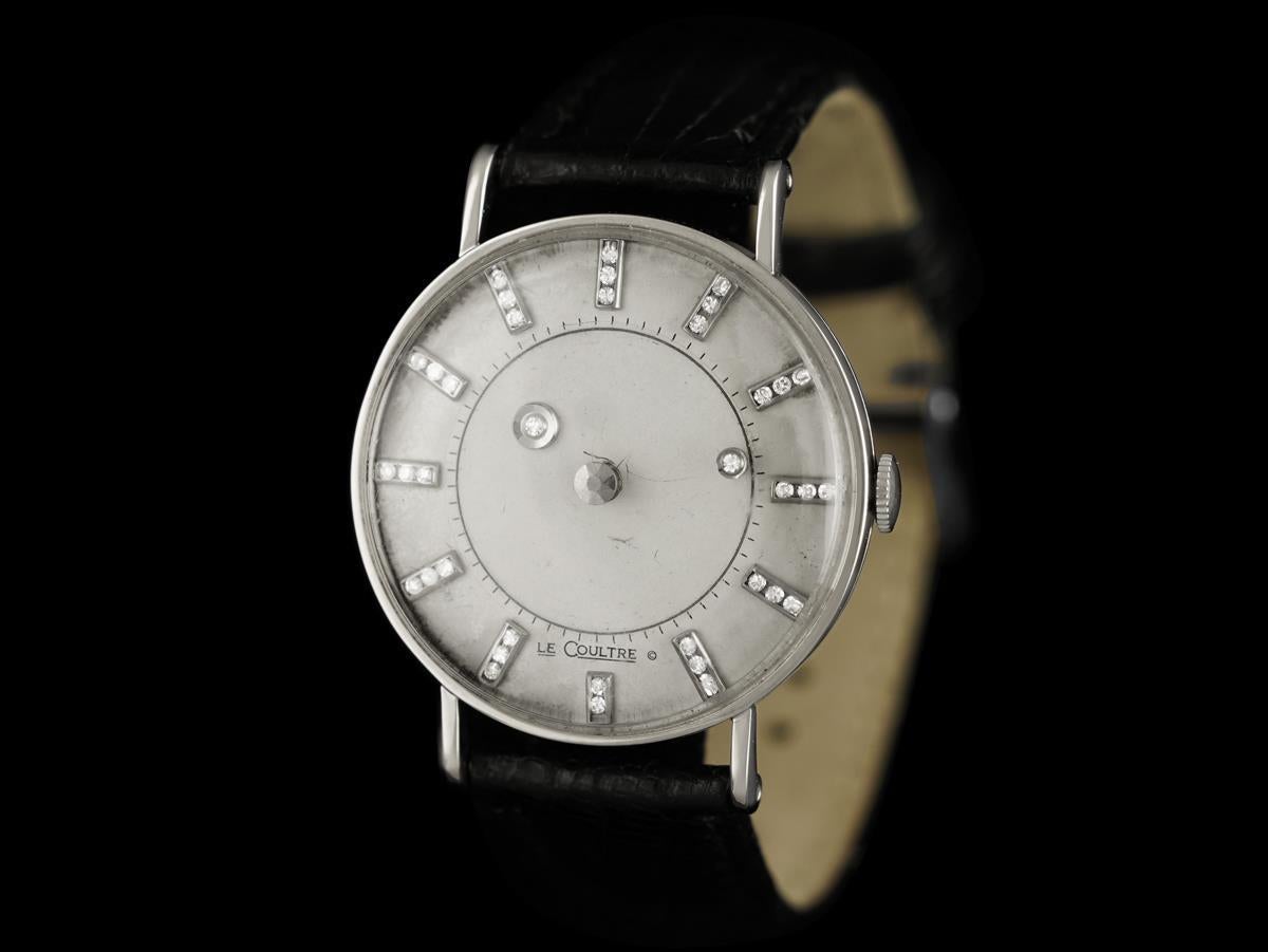 1957 Jaeger-LeCoultre Vacheron Constantin Esfera Misteriosa de Diamantes, oro blanco de 14 quilates en Bueno estado para la venta en Suwanee, GA