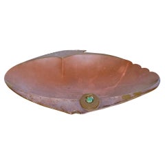 1957 Los Castillo Bronze Fish Shaped Bowl Mixed Metals Mexico