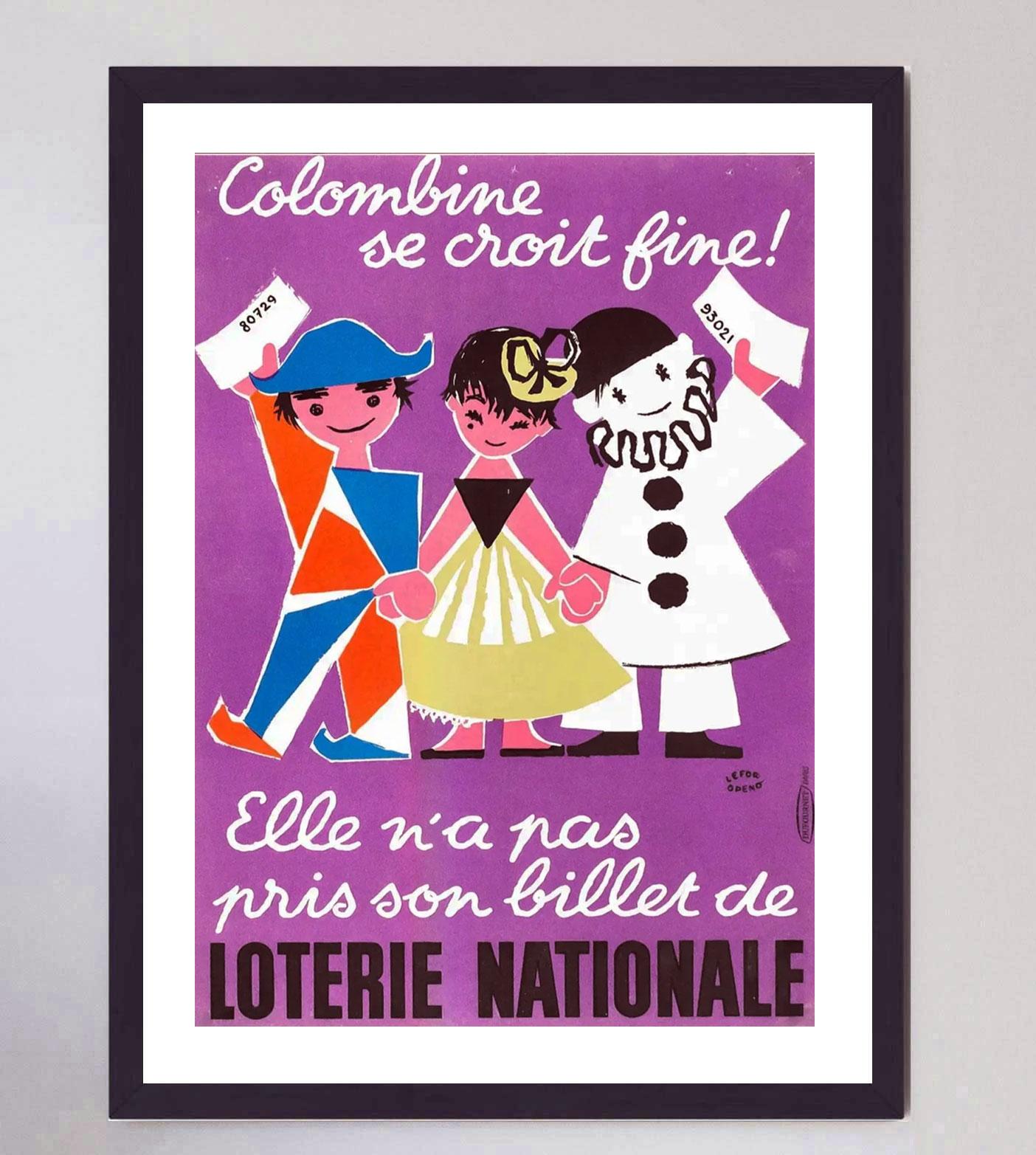 Mid-20th Century 1957 Loterie Nationale 1957 Original Vintage Poster For Sale
