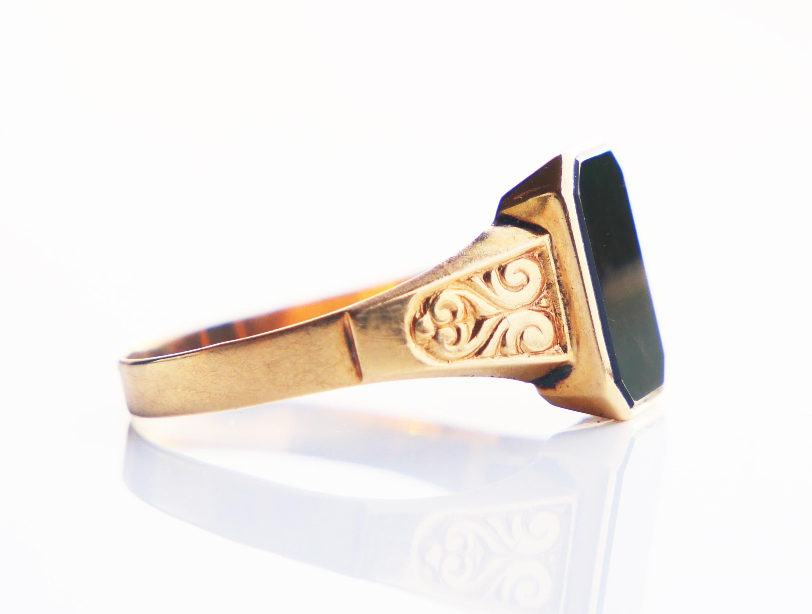 1957 Anello Signet da uomo Onice massiccio in oro 18 carati US8.5 / 2.38gr in vendita 7