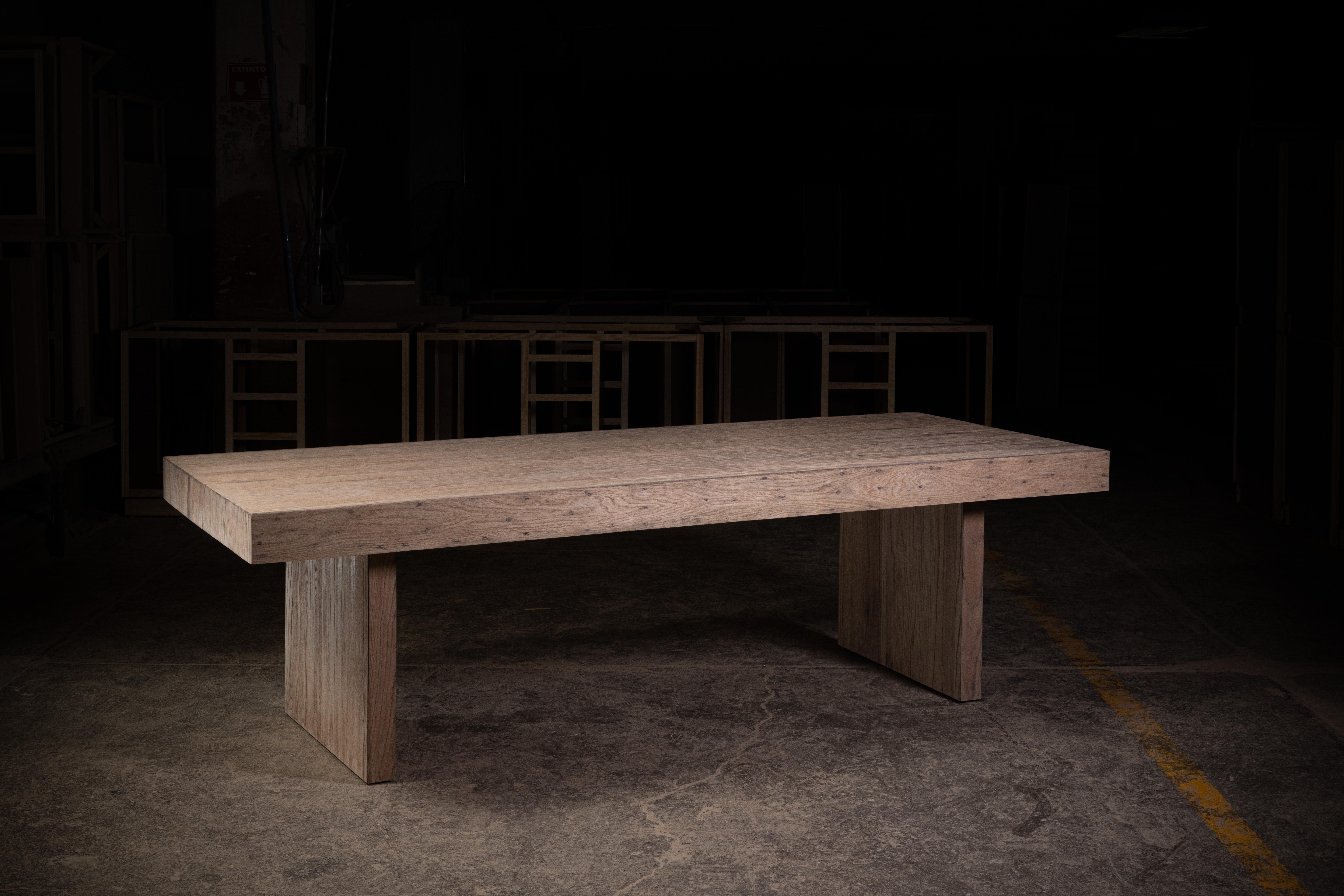 Industrial 1957 Natural Oak Dining Table For Sale