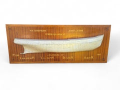 1957 Nautical Ship Model Mounted on Wooden Pane
