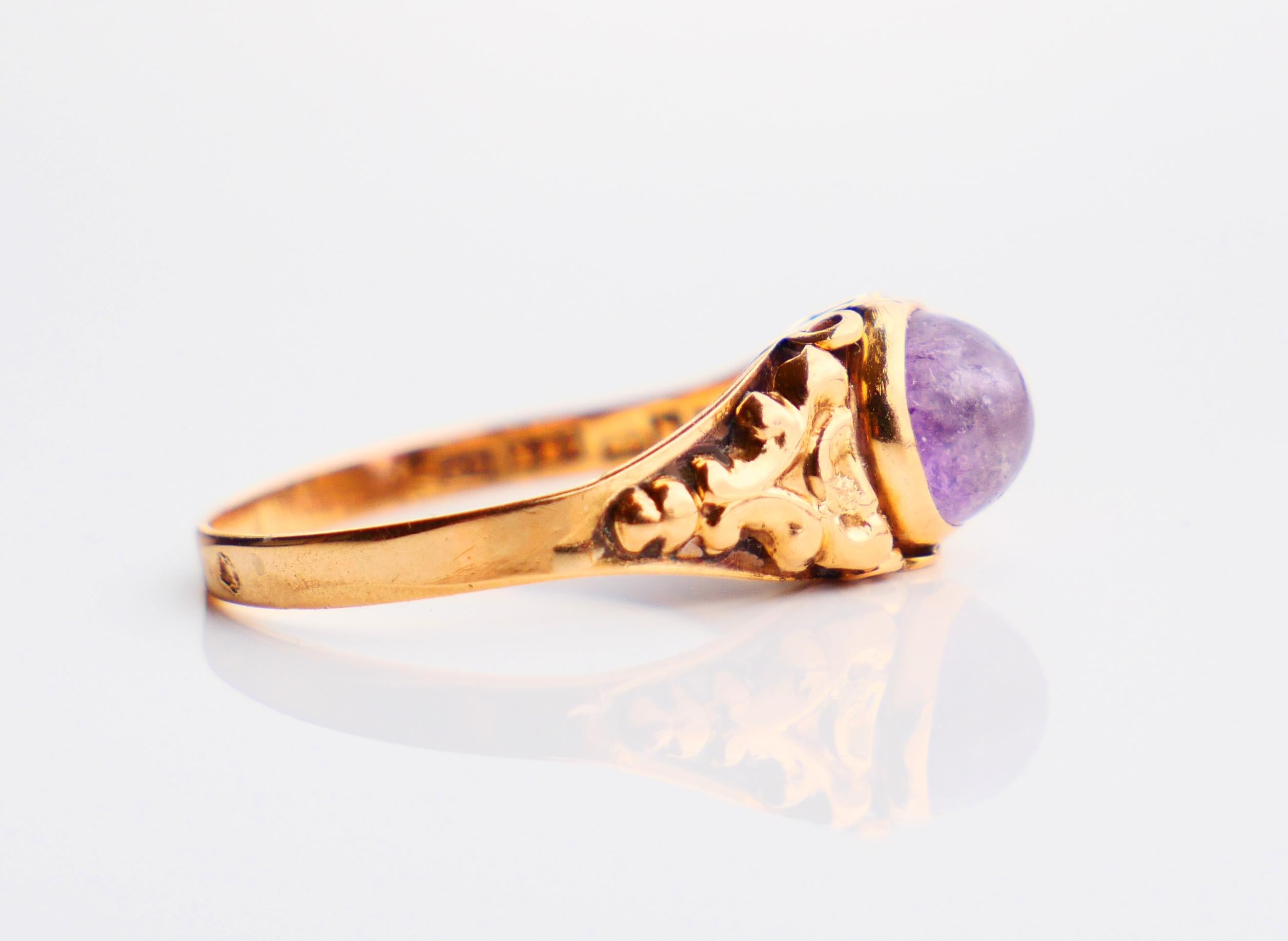 Women's 1957 Nordic Ring natural Amethyst 18K Gold Ø 6US / 1.5g