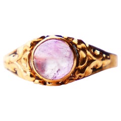 1957 Nordic Ring natural Amethyst 18K Gold Ø 6US / 1.5g