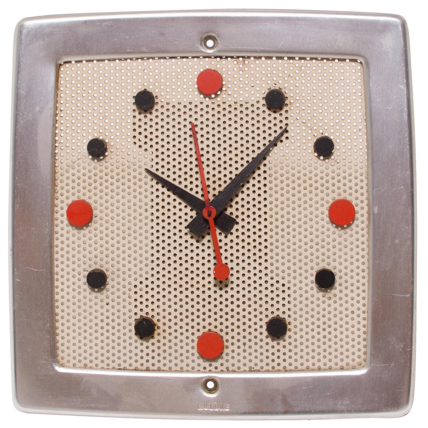1957 Classic Wall Clock Nu Tone Chime L35 Perforated Metal Howard Miller Style
