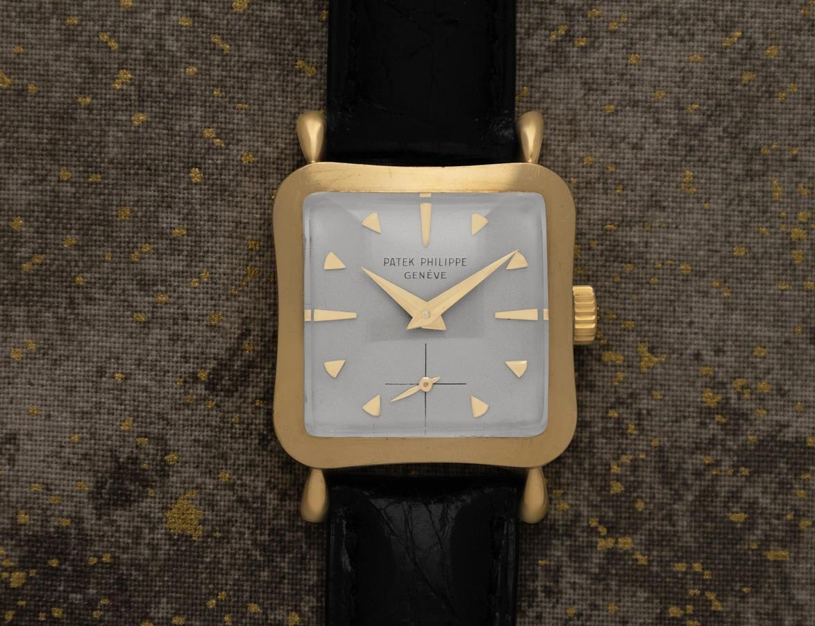 Men's 1957 Patek Philippe Vintage Mens Midsize Cushion Hourglass Watch, Ref. 2413 For Sale