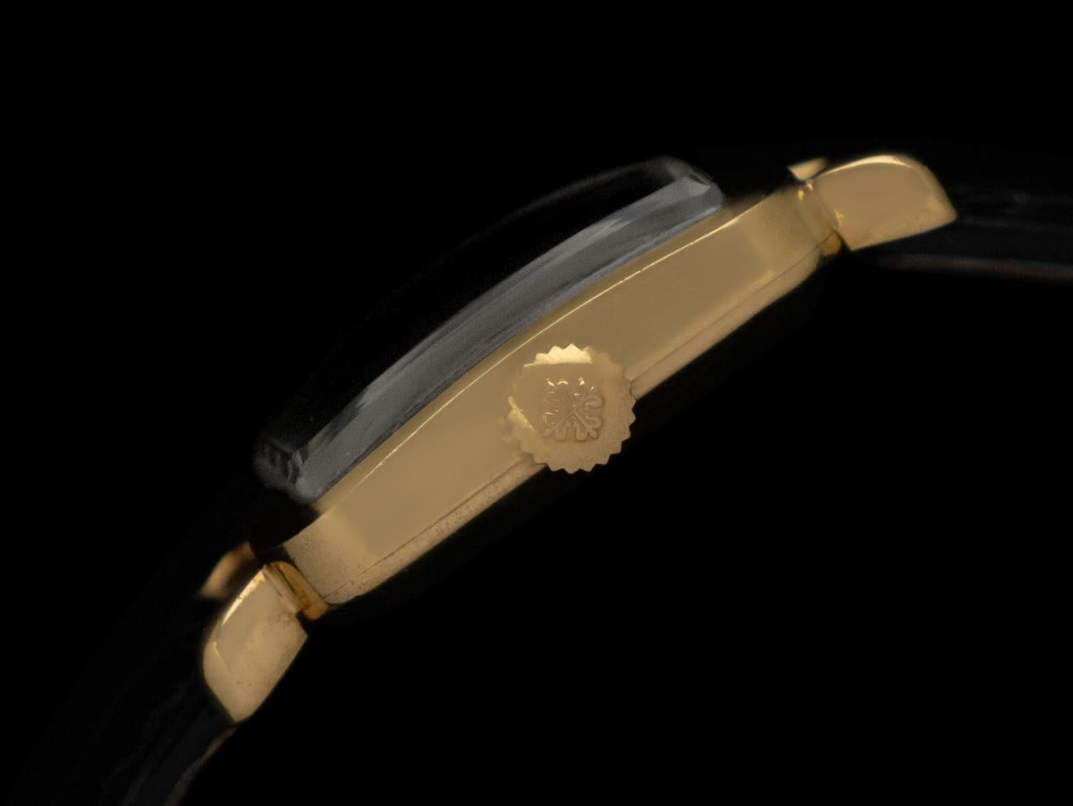 1957 Patek Philippe Vintage Mens Midsize Cushion Hourglass Watch, Ref. 2413 For Sale 2