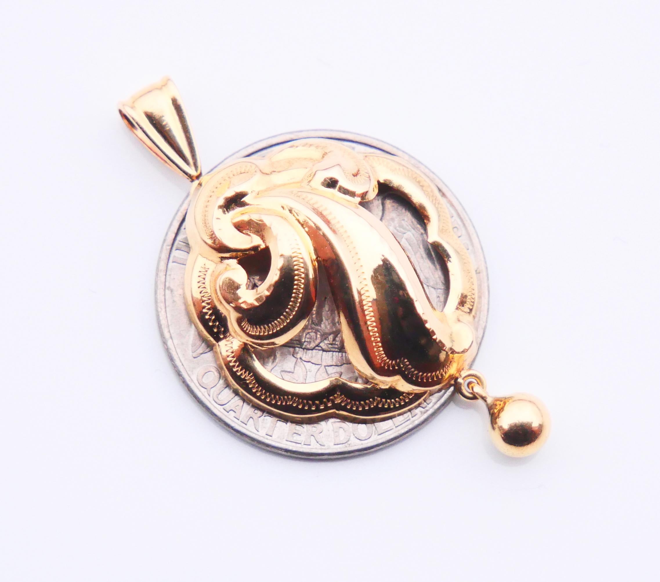1957 Pendentif or massif 18K / 2gr en vente 2