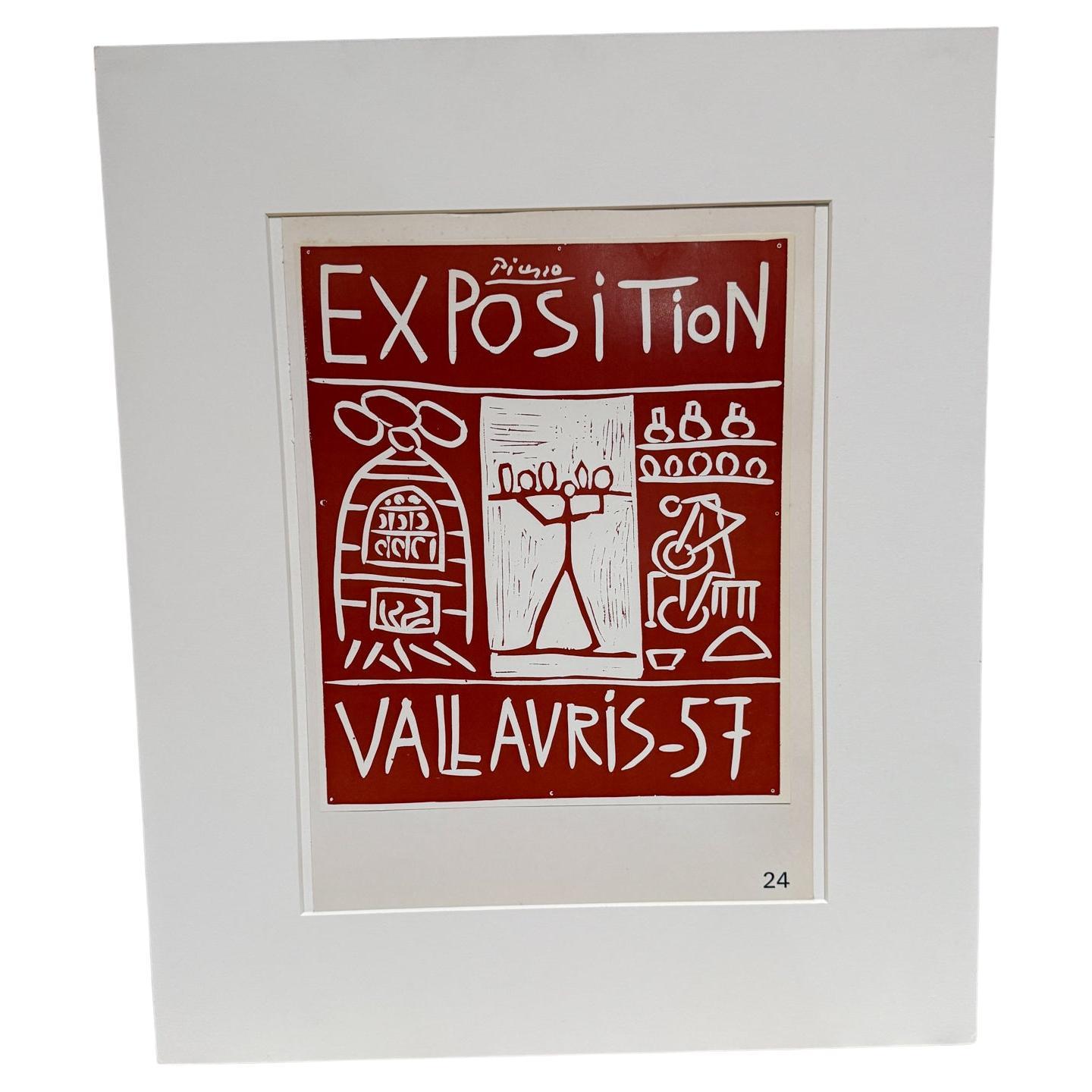 1957 Picasso Cartel Exposición Vallauris Francia